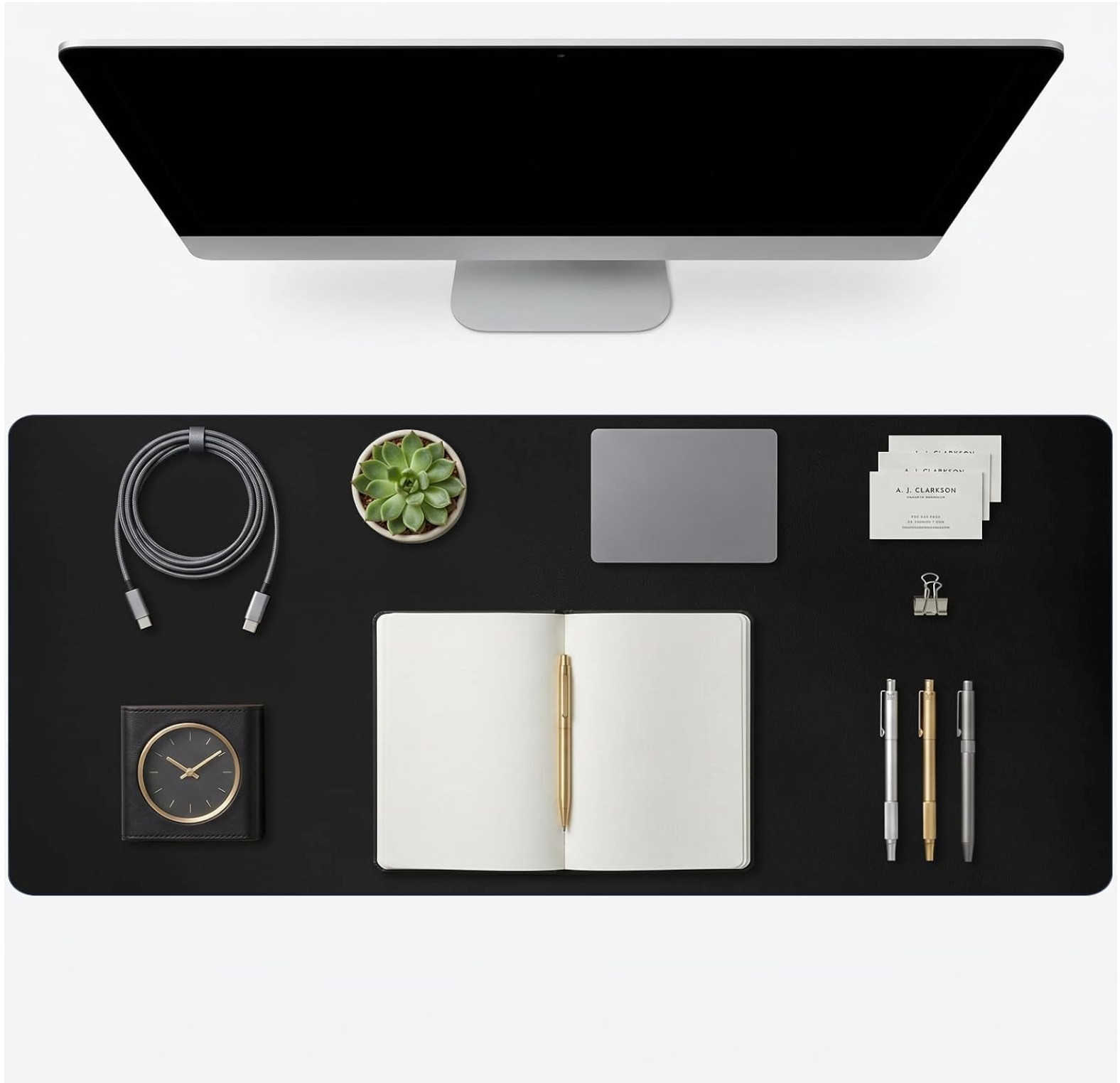 Large Leather Dual Sided Desk Pad Non-Slip Mouse Pad Office Home Writing Mat