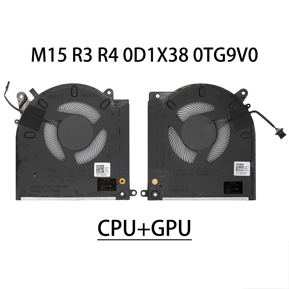 OEM A Pair CPU + GPU Cooling Fan for DELL Alienware M15 M17 R3 R4 R5 R6 Laptop