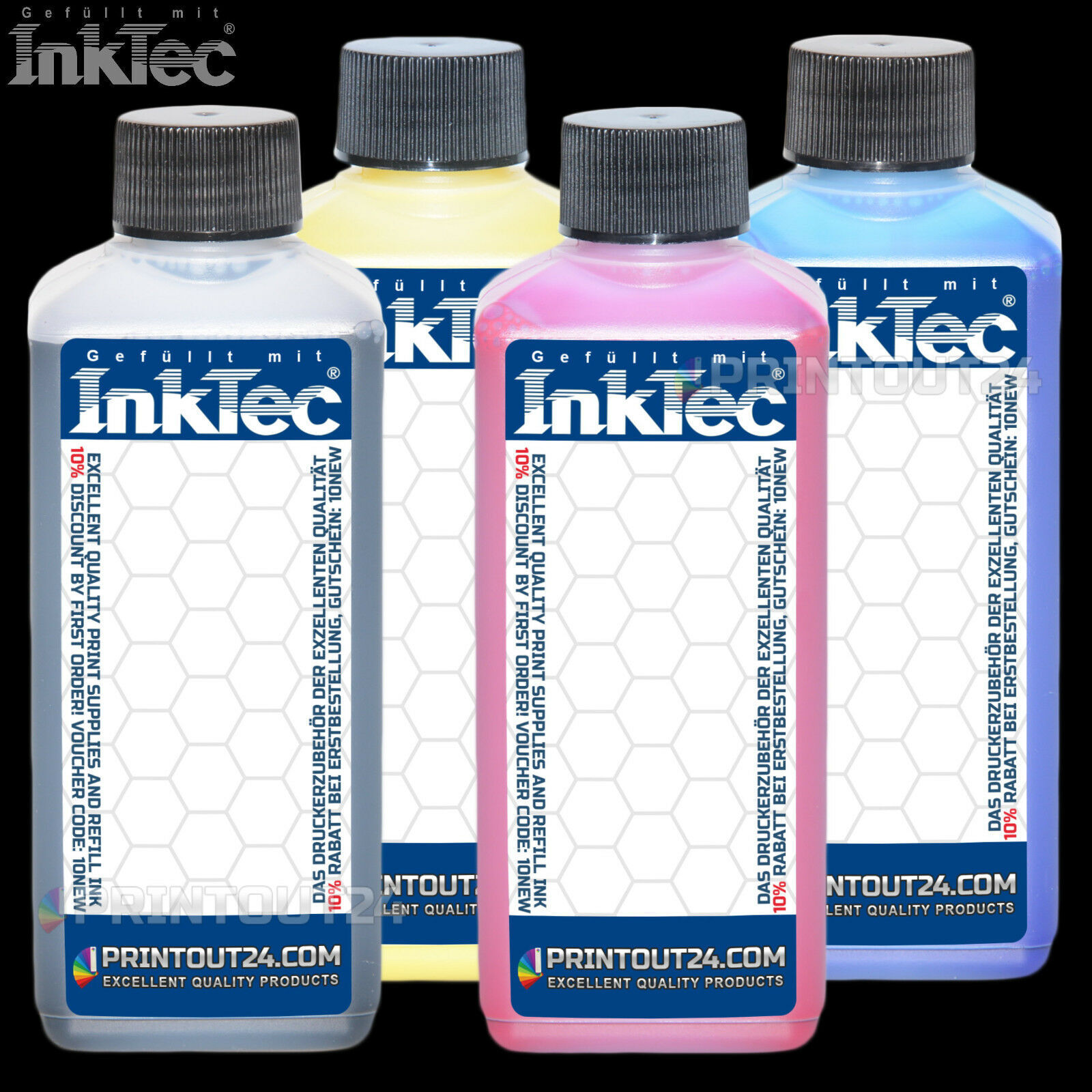4X250ML InkTec® Ink For HP 950 951 BK Y M C Cartridge CN 045 046 047 048 049