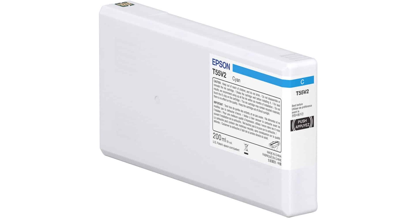 Epson T55V UltraChrome HD PRO10 200 mL Cyan Ink Cartridge [T55V200]