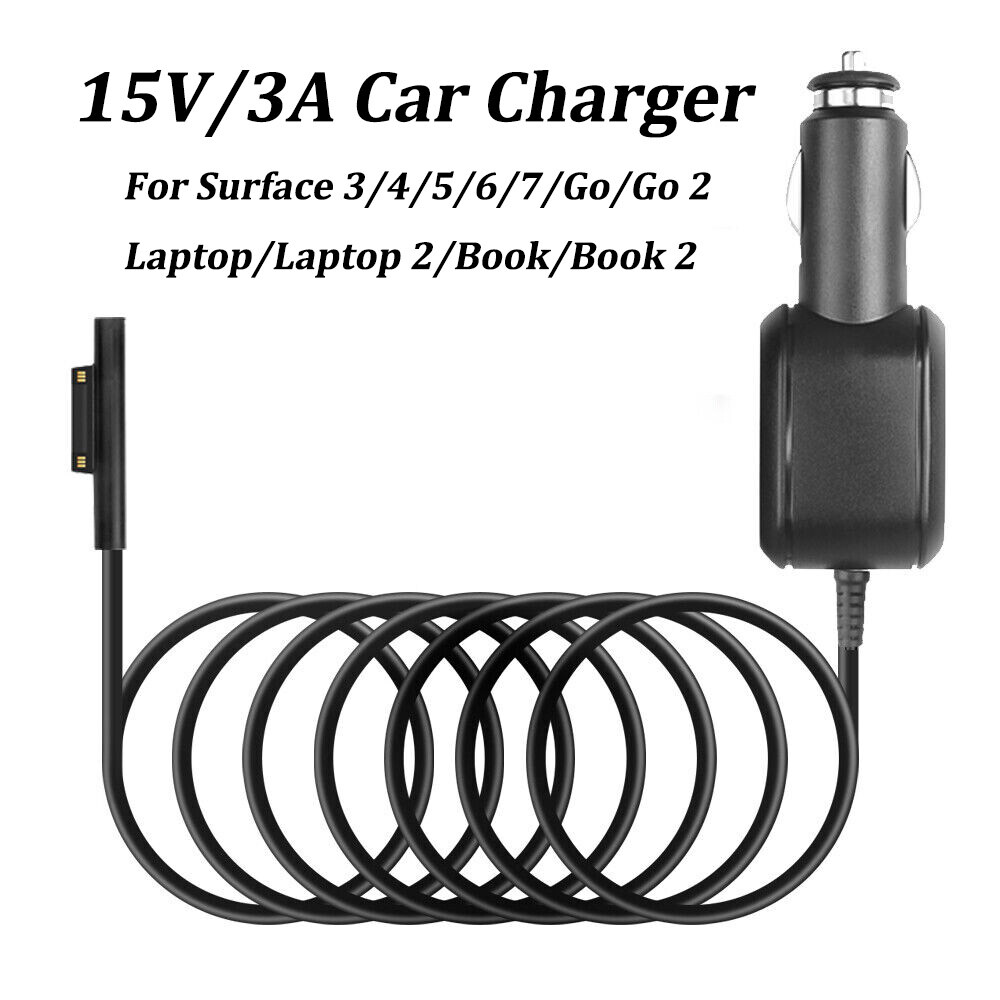 Car Charger Power Adapter Plug for Microsoft Surface Pro 3/4/5/6/7/8 Book/Go 1/2
