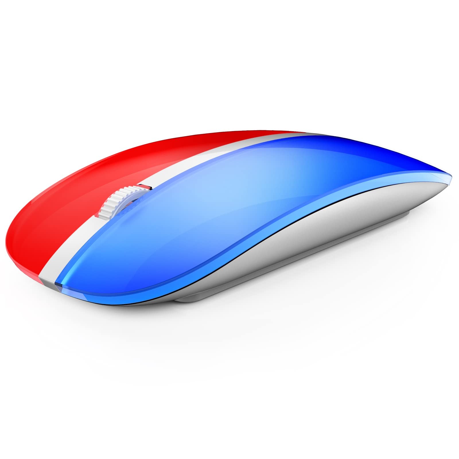 JOYACCESS Rechargeable Wireless Mouse, 2.4G Portable Slim Silent Red and Blue