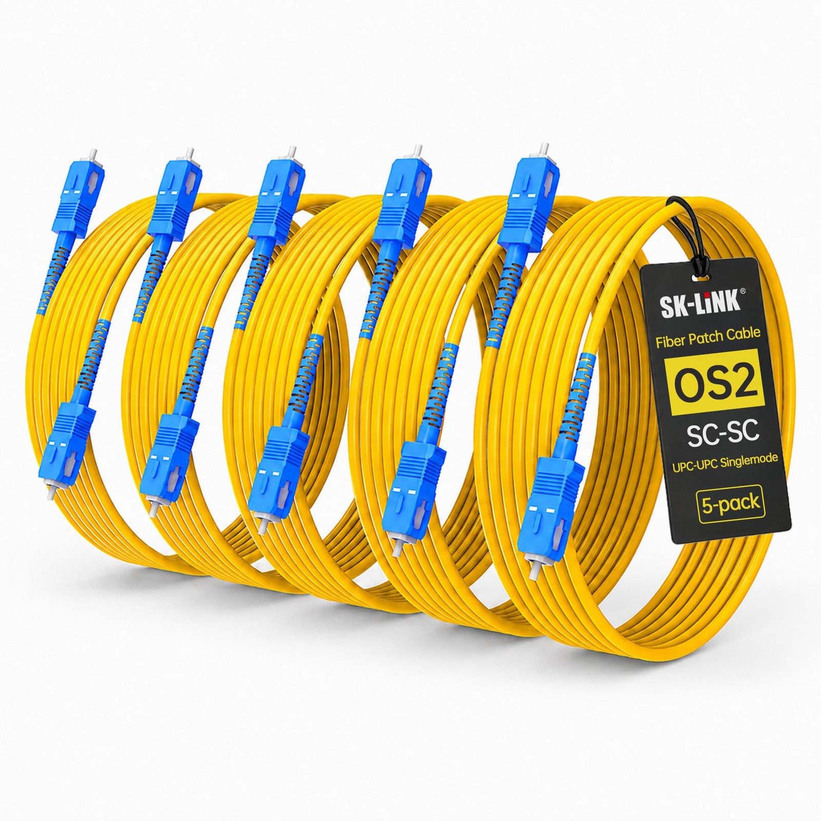 OS2 SCSC UPC Single Mode 9/125 Fiber Optic Jumper Patch Cord 3M 10 Ft 5 PCS