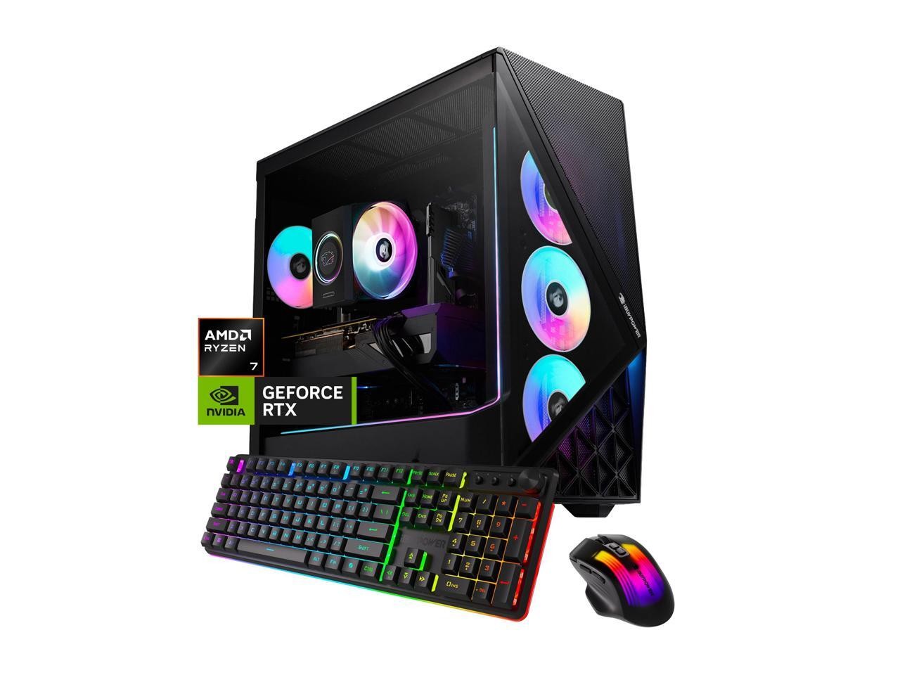 iBUYPOWER Slate Gaming PC Desktop Computer AMD Ryzen 7 8700F CPU, NVIDIA GeForce