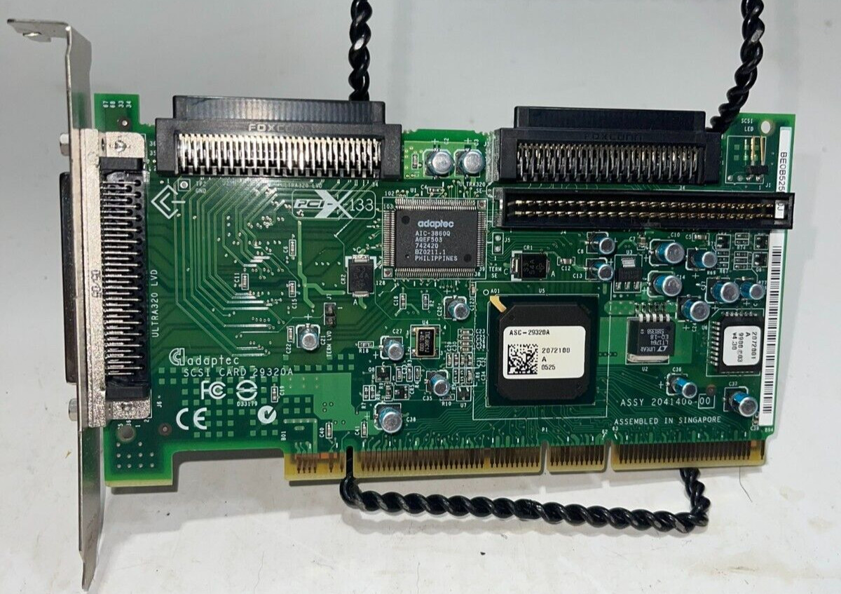 ASC-29320A, 2041406-00 ADAPTEC 64 BIT  PCI SCSI CONTROLLER ULTRA320 LVD