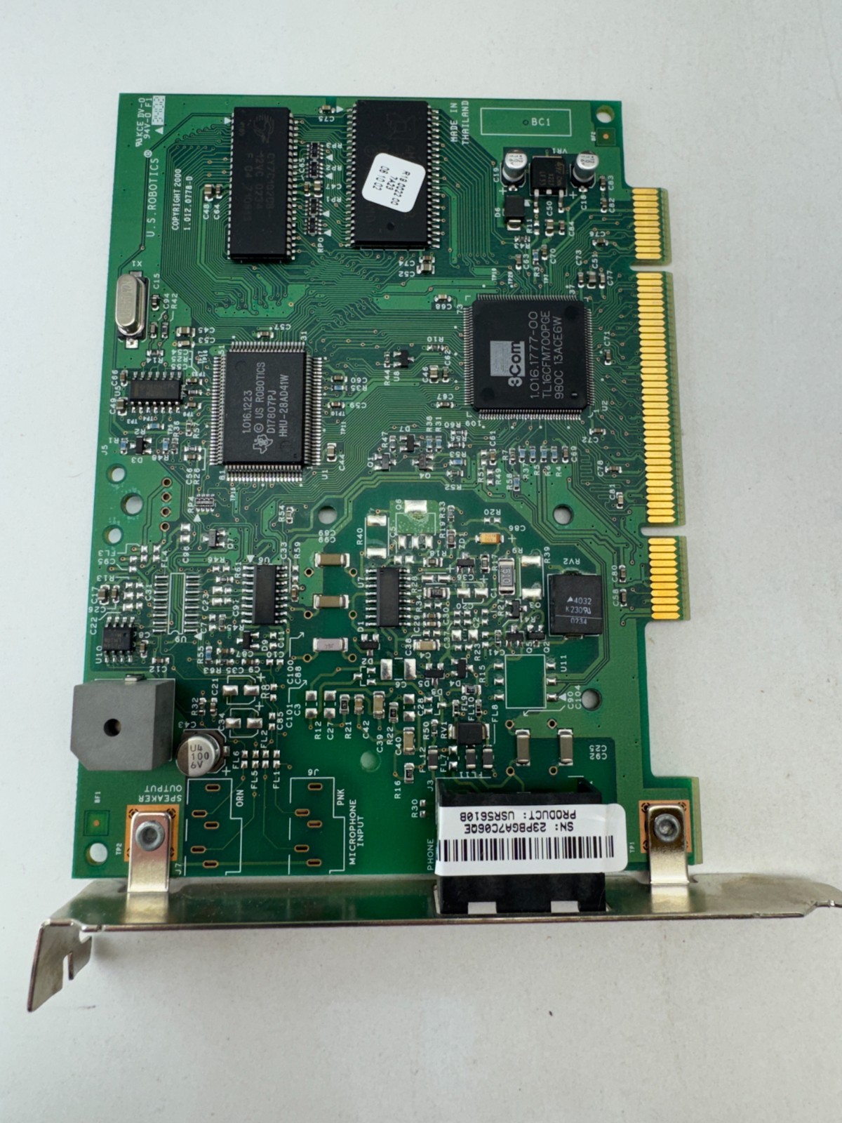 U.S. Robotics USR5610B 56K PCI Fax Modem Card 3Com Internal Dial-Up