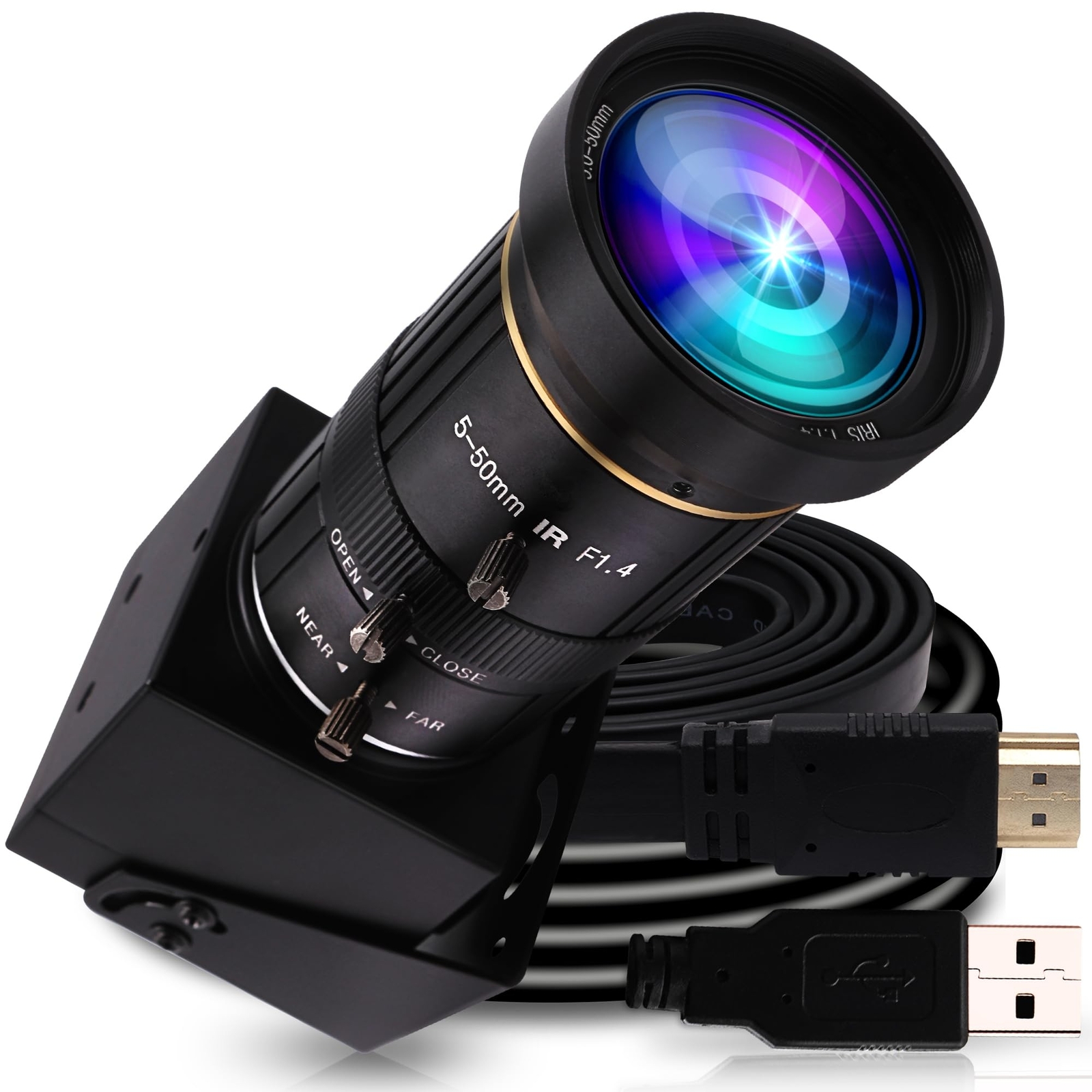 ELP 4K USB HDMI USB Camera Manual Zoom Webcam Variable Focus PC Camera Mini C...