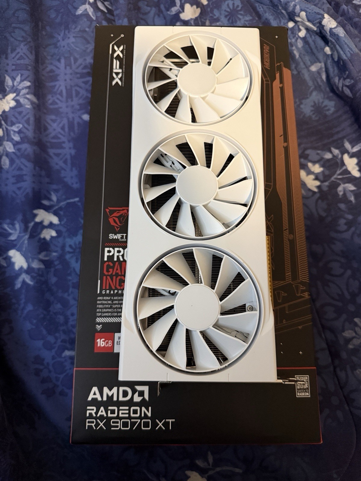 USED XFX Swift AMD Radeon RX 9070XT Triple Fan WHITE RX-97TSWF GPU WITH BOX