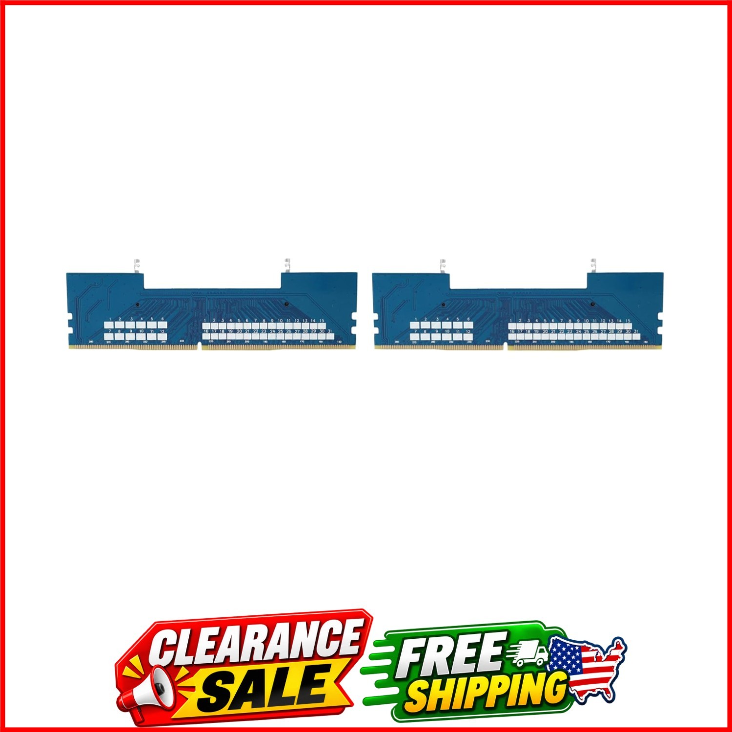 2PCS Professional Laptop SODIMM to Desktop DIMM Memory RAM Connector Cards Co...