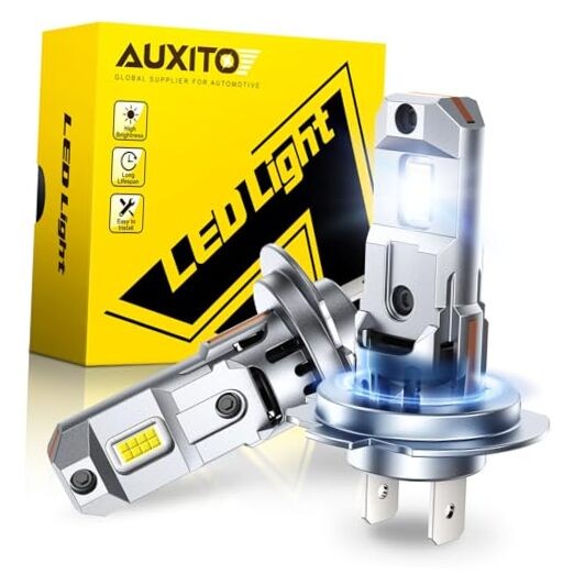  H7 Bulbs, 900% h7ll LED Super Bright, Mini Size, Plug N Play, Long H7 with Fan