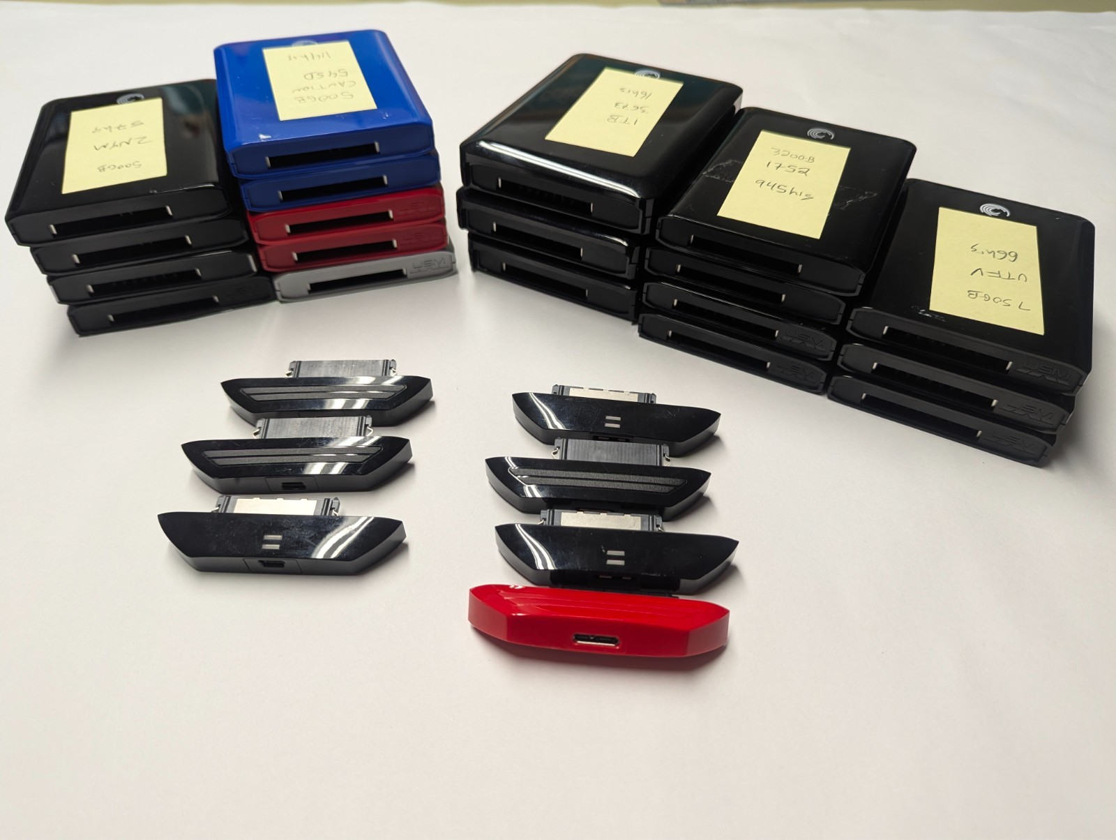 19x Used Seagate 'GoFlex' Portable External Hard Drives 320G-1.5TB ( 11TB total)