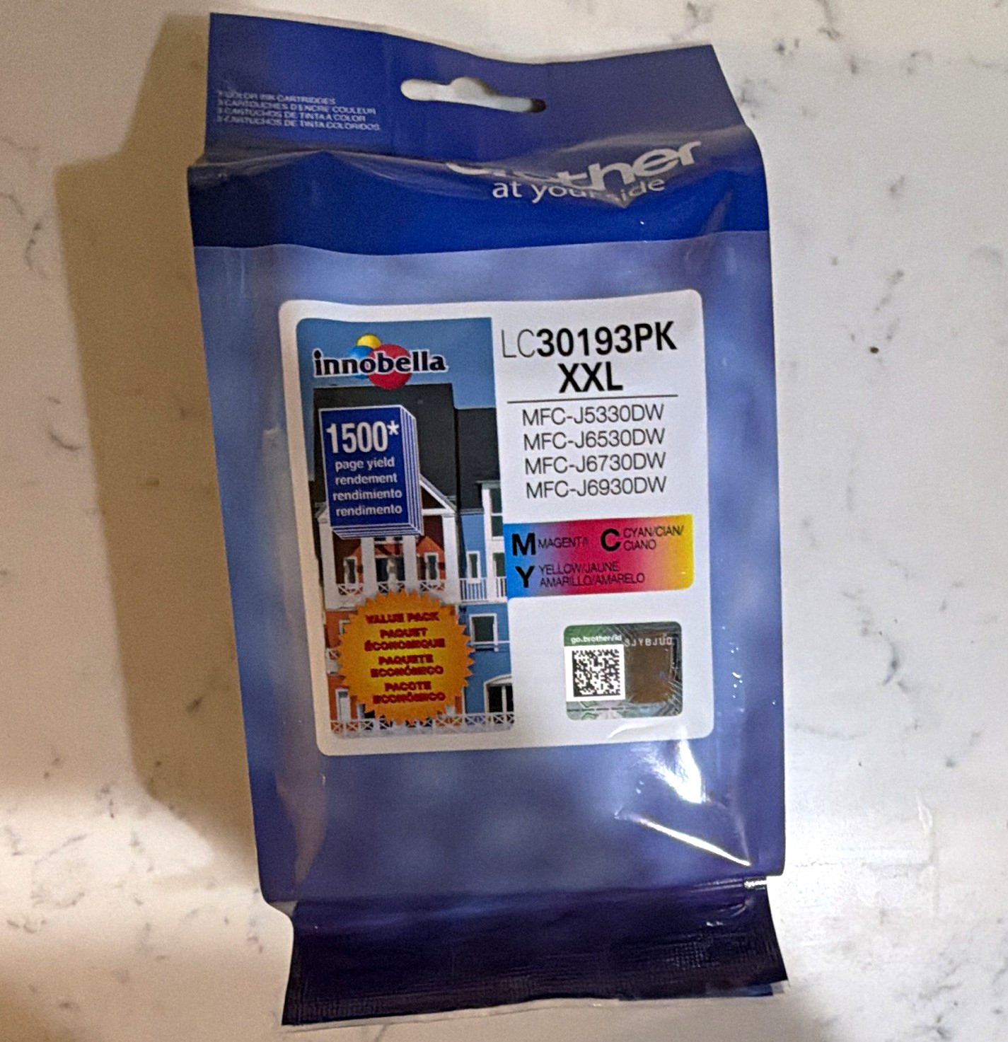 Brother Innobella LC30193PK XXL Genuine Inkjet Color 3-Pack C/M/Y MFC-J5330