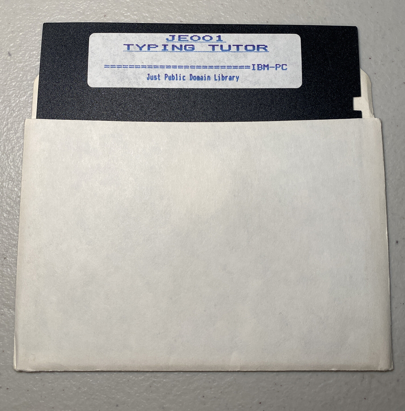 JE001 Typing Tutor IBM-PC Just Public Domain Library 5.25” Vintage
