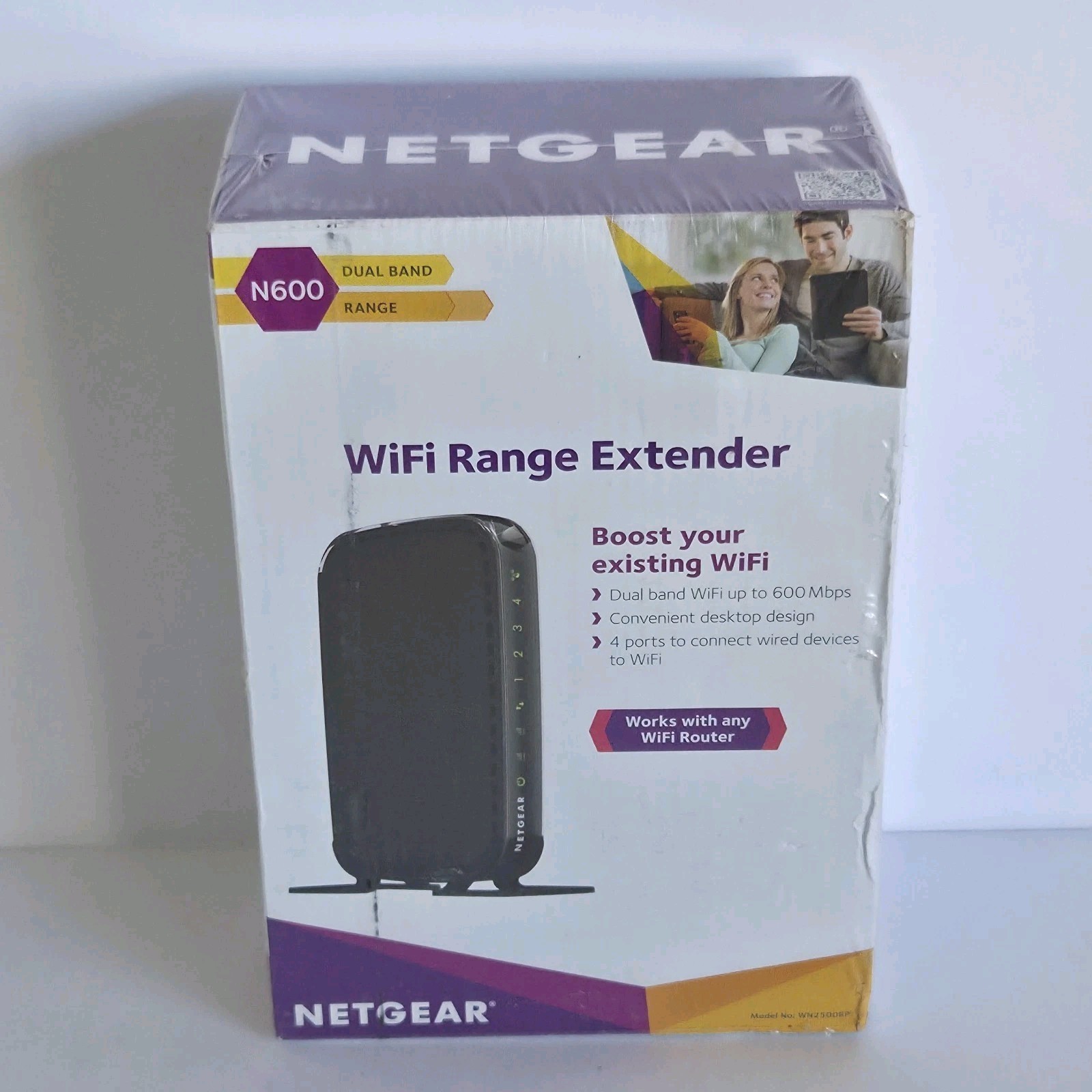 Netgear WN2500RP N600 Universal Dual Band WiFi Range Extender 4-Port Repeater