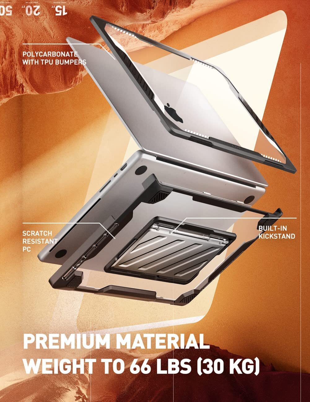 For Apple MacBook Pro 16 inch M3 M2 M1 Pro/Max Protective Case with Stand Cover