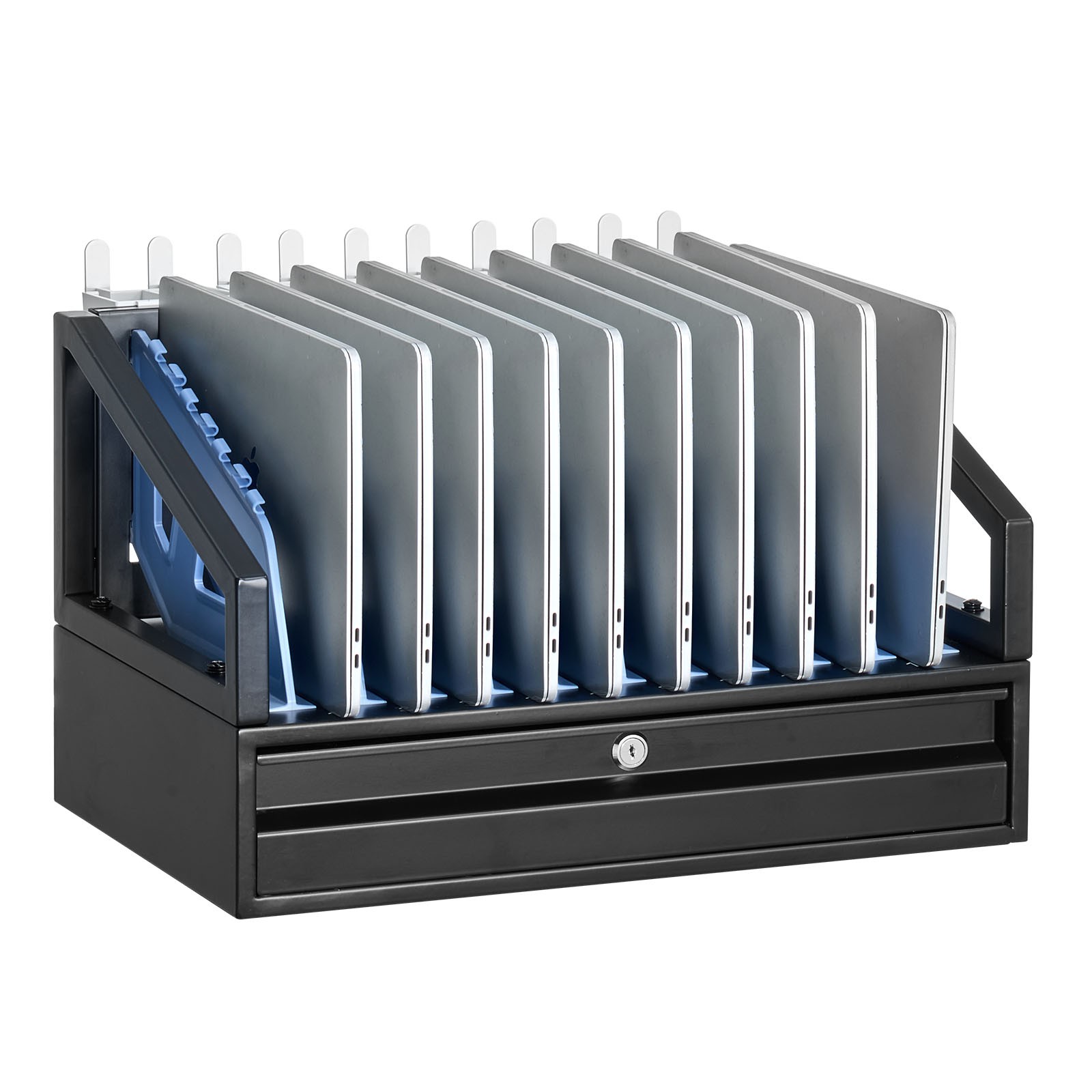VEVOR 10-Device Charging Cabinet for Tablet & Laptop Open Charging Station Black