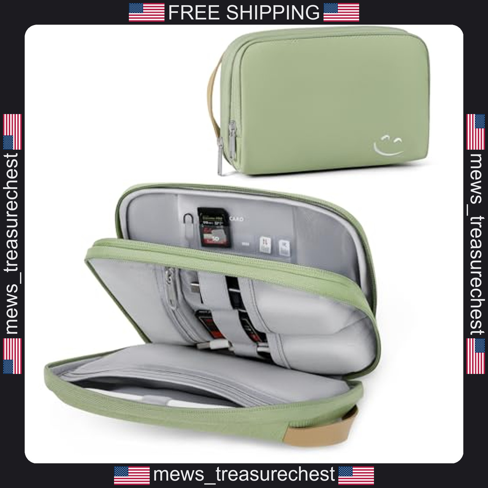 Travel Cord Organizer, Lightweight Polyester Tech Case for Cables & Accessories