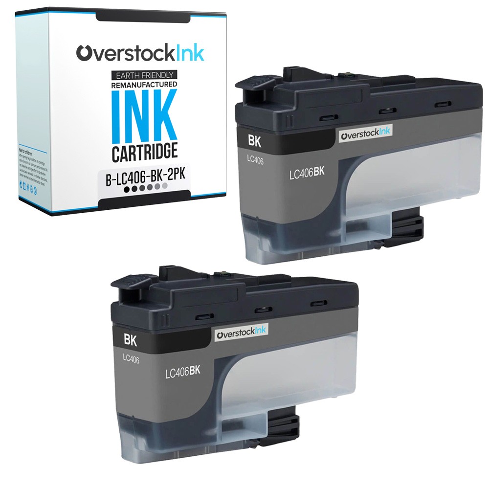 2PK Compatible OSI LC406 Black Ink Cartridge fits Brother MFC-J4345DW, J4540DW