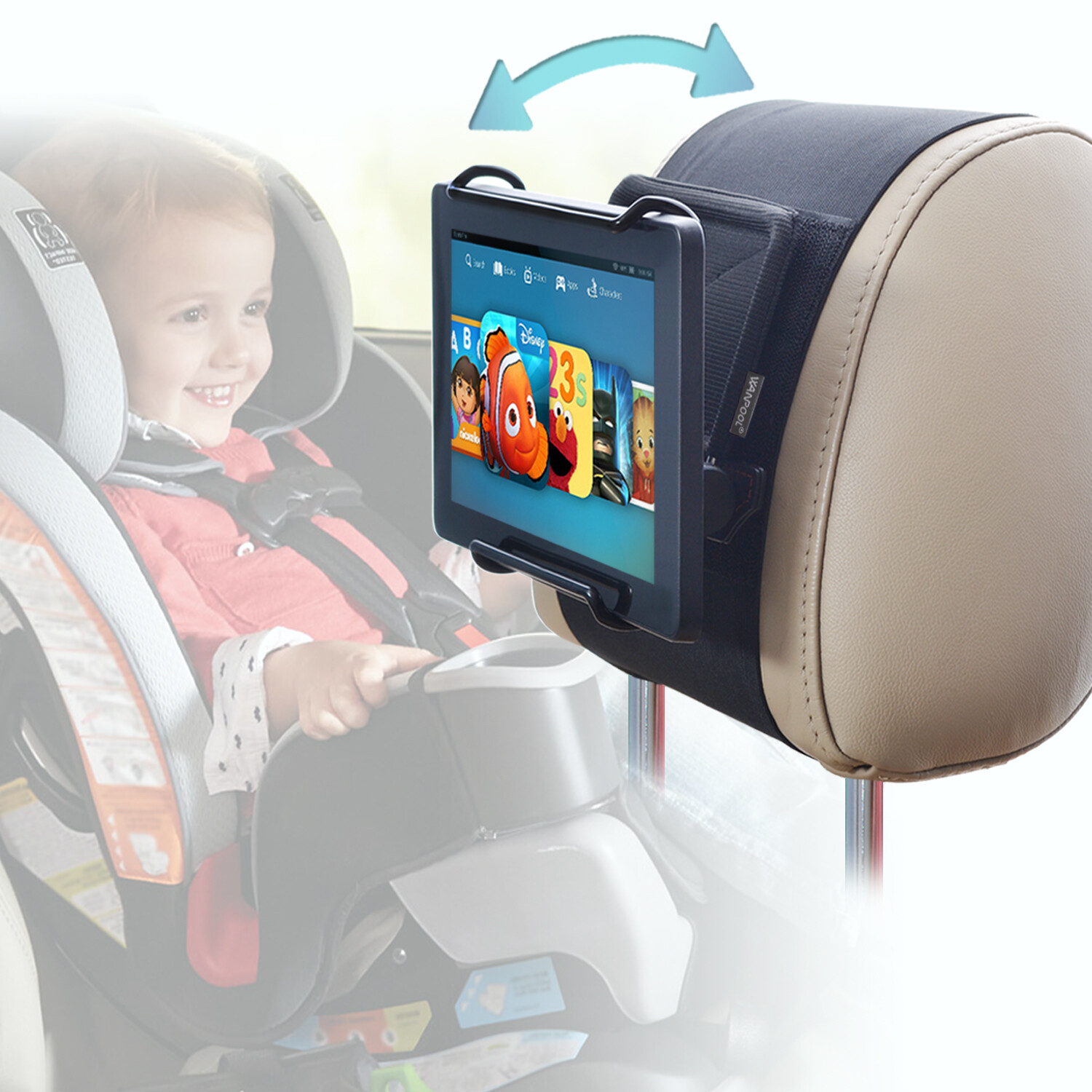 Universal Angle Adjustable Car Mount Holder for Kindle Fire Tablets 7 -10 Inch