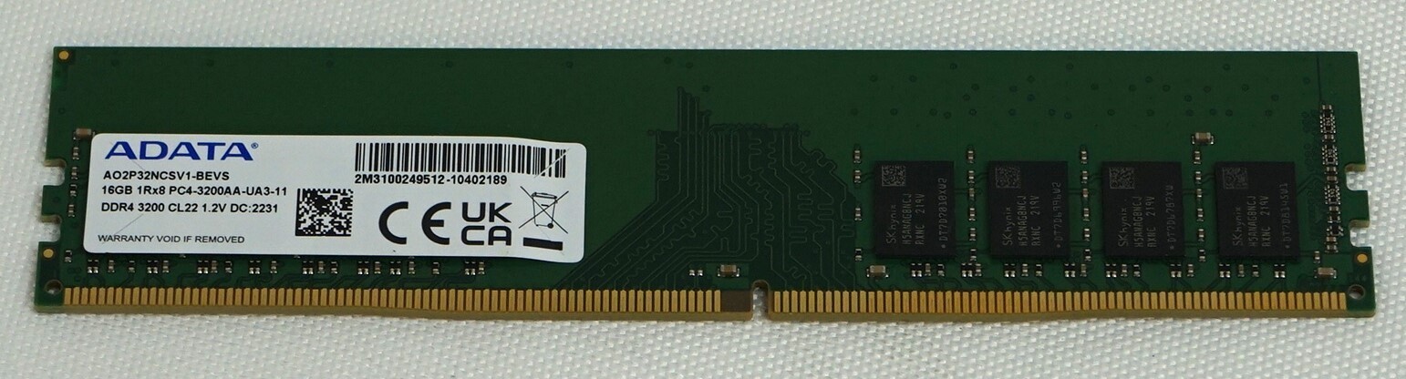 Memory Module ADATA AO2P32NCSV1-BEVS Memory Module - 16GB - 1Rx8 - PC4-3200AA -