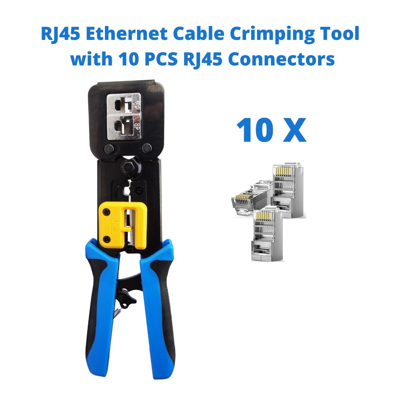 Network Cable Cat5e Cat6 RJ45 RJ11 Crimper Crimp Tool with RJ45 Connectors