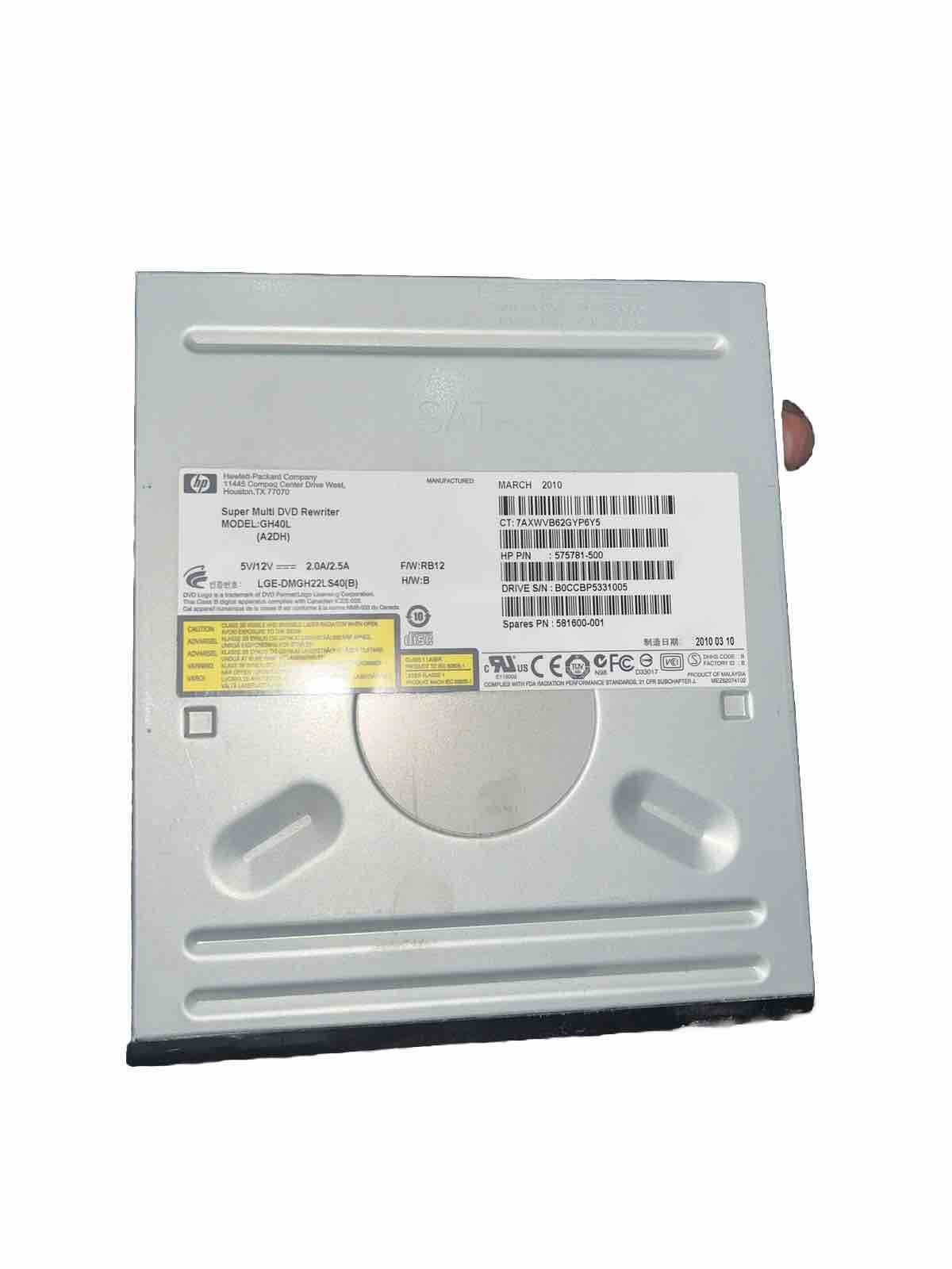HP GH40L CD DVD±RW SATA Rewriter DL Optical Drive 575781-500 581600-001 F/W RB12