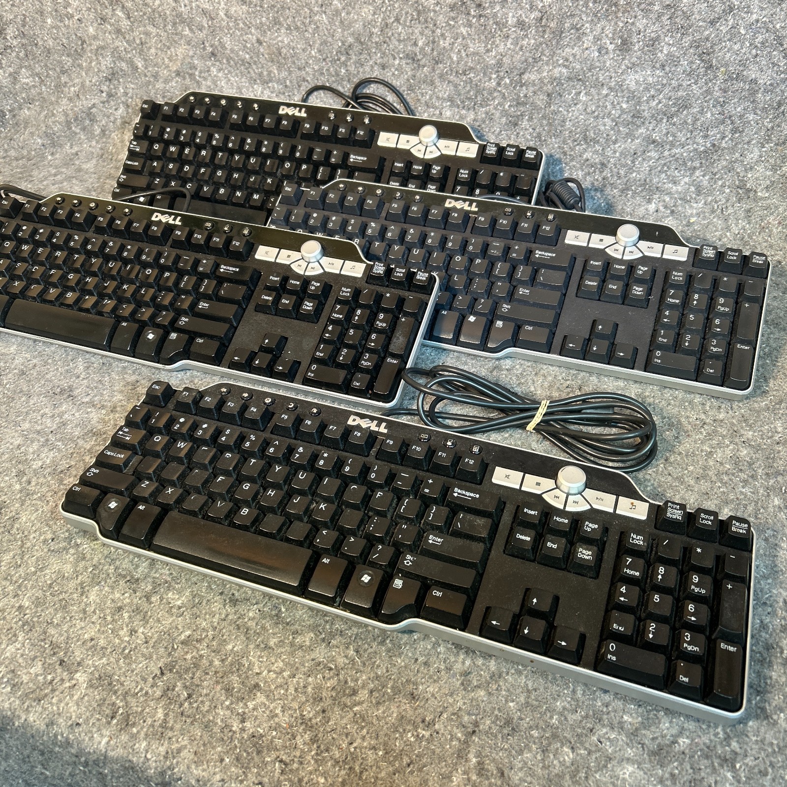Dell Y-UK-DEL1 Multimedia USB Keyboard w/ USB Hub Lot of 4 Tested Working