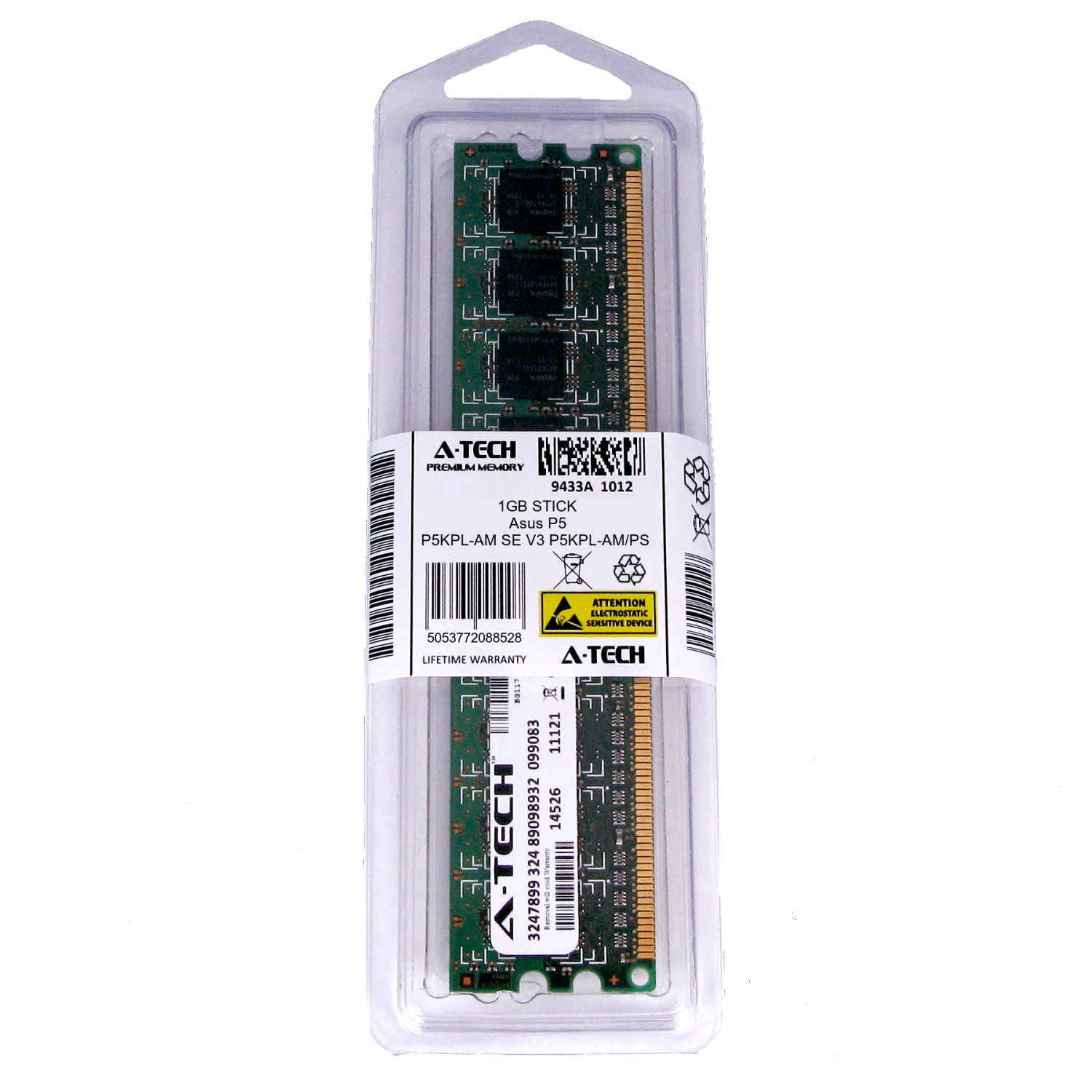 1GB DIMM Asus P5KPL-AM SE V3 P5KPL-AM/PS P5KPL-C P5KPL-C/1600 Ram Memory