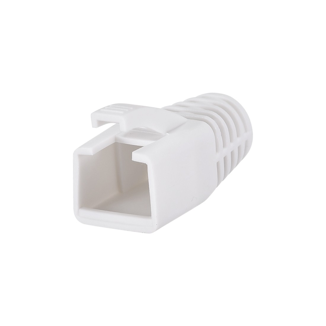 7mm Hole Dia White RJ45 Boots Cover Anti Dust for Cable CAT6 CAT7 50Pcs