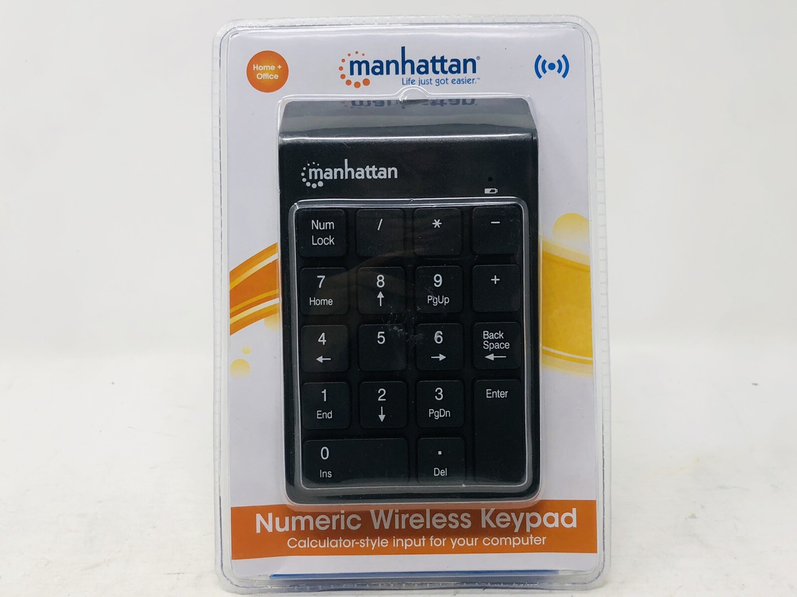 Manhattan 178846 Numeric Wireless Keypad, 18 Keys, Black - NEW w/ Battery