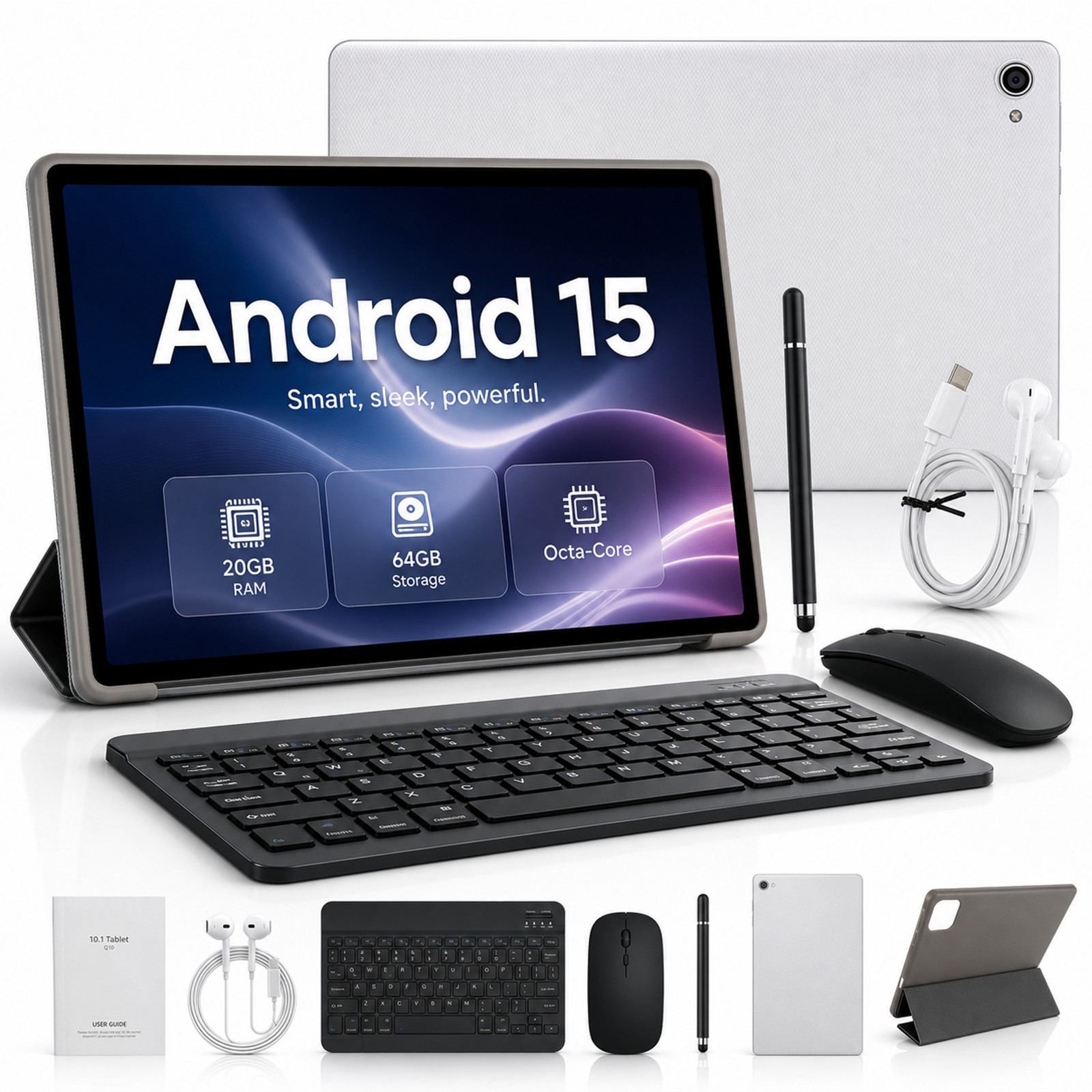 AEEZO 2026 Newest Tablet Android 15 Tablet 20GB RAM+64GB ROM Octa-Core Wifi 5G