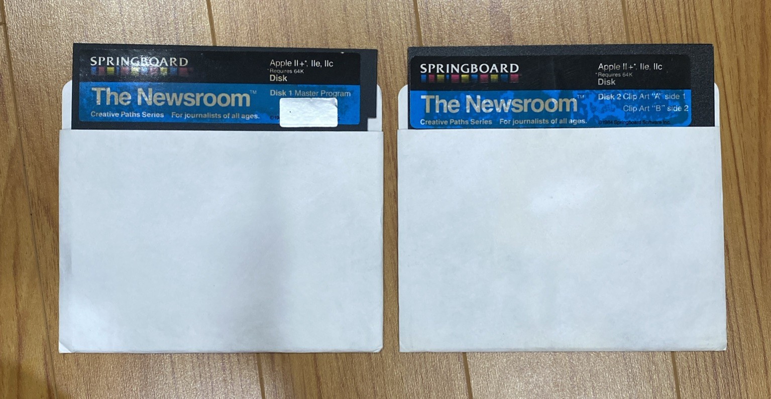 Springboard The Newsroom Apple II IIe IIc software Newspaper vintage
