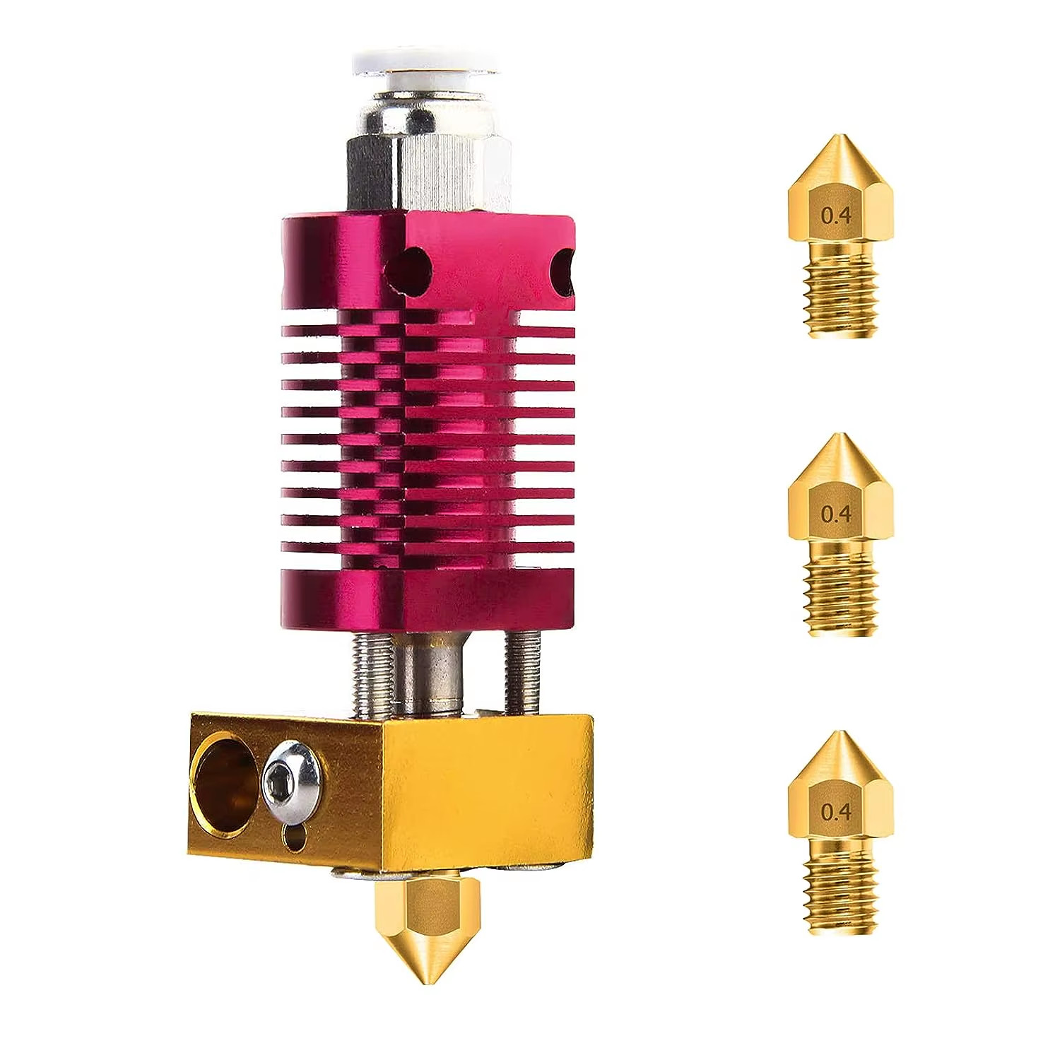 3Sets 3D Printer Extruder Hotend +3 PCS 0.4MM MK8 Nozzles Suitable for CR-10, CR
