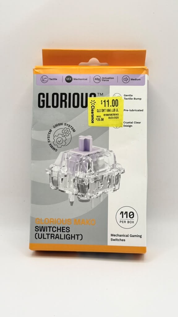 Glorious Mako Ultralight Mechanical Keyboard Switches 5-Pin Tactile 40g 110 Pack