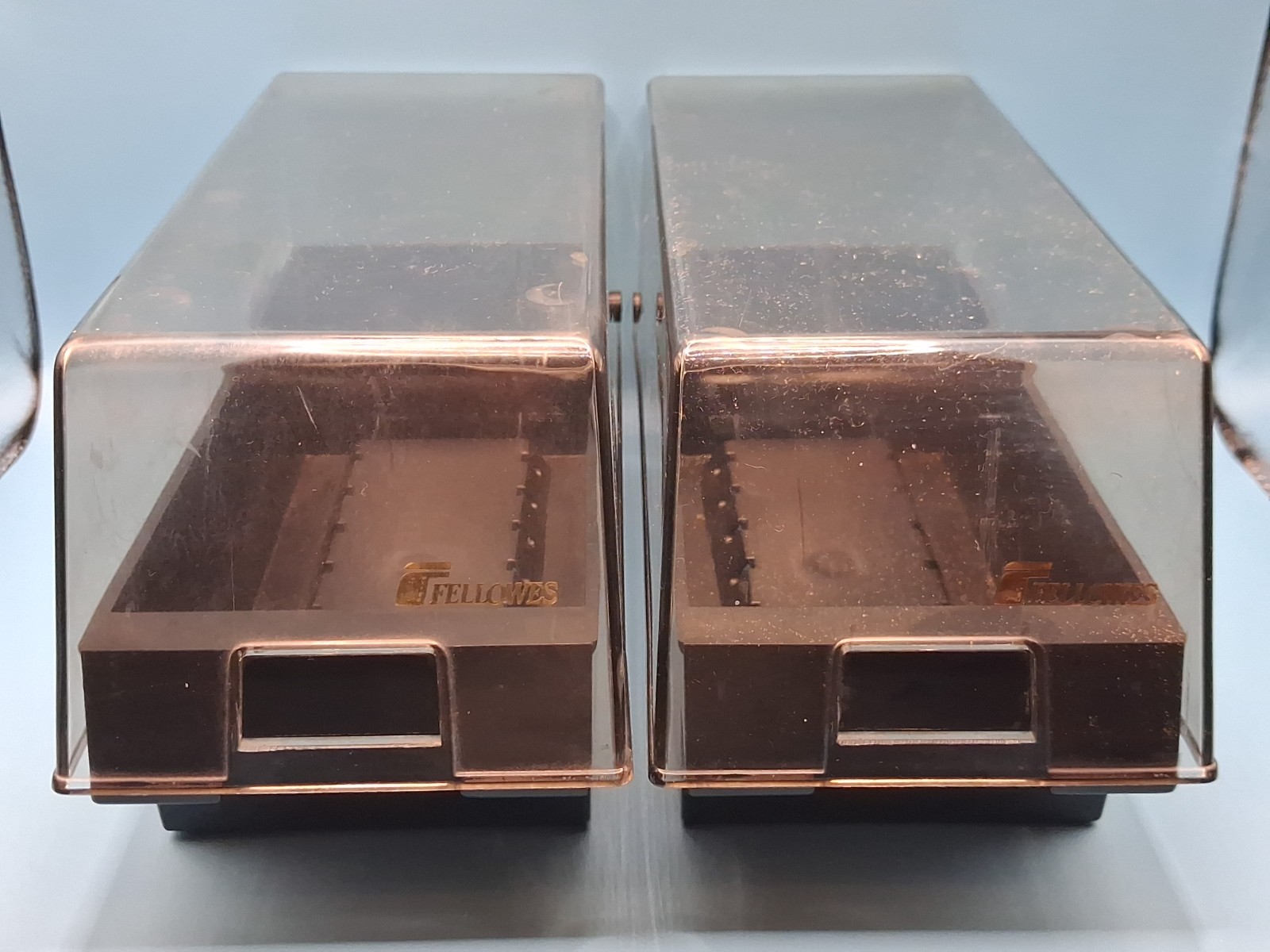 Lot of 2 Fellowes 3.5" Floppy Disk Storage Boxes Cases Holders Made in USA