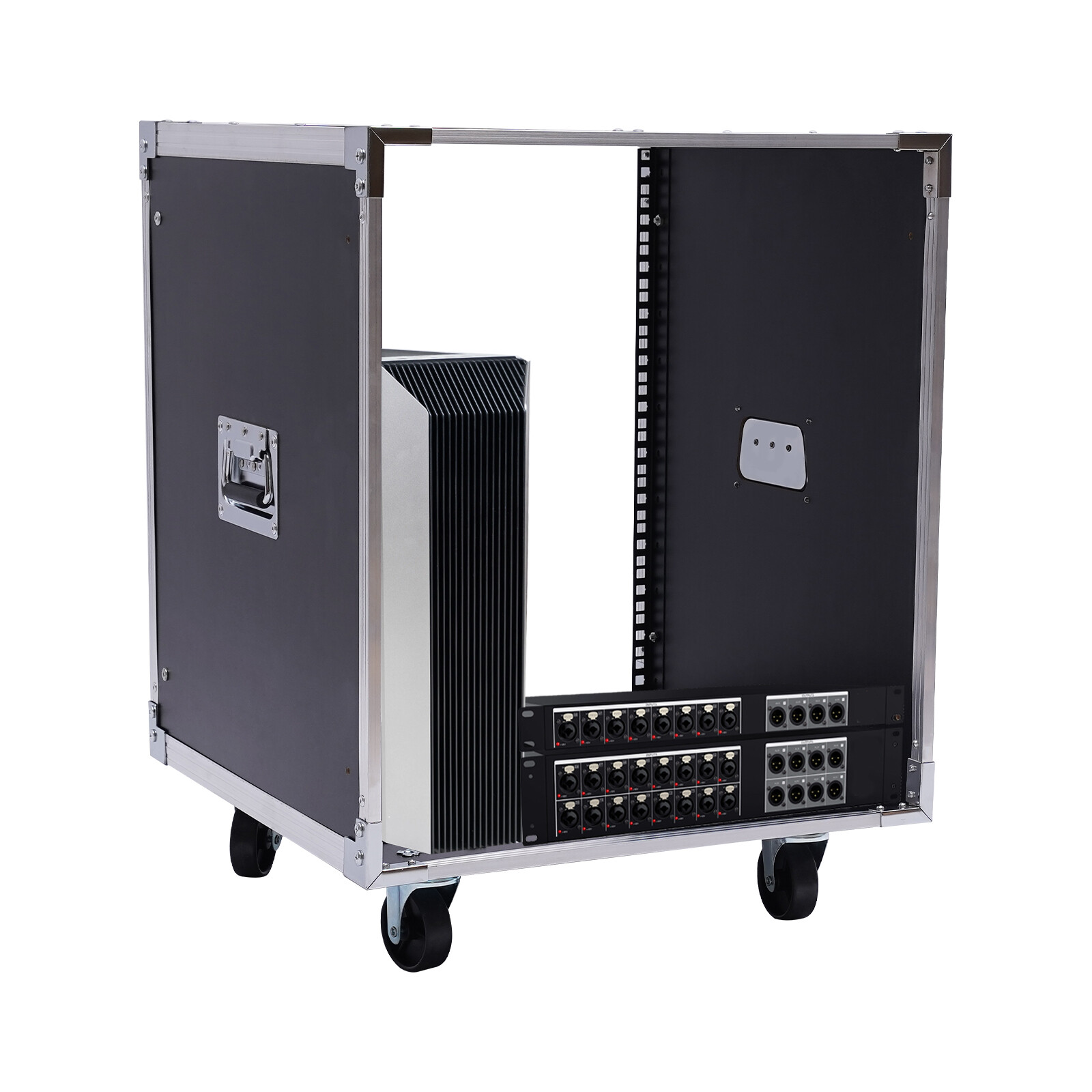 12U Portable Rolling Network Rack Swivel Caster Wheels Audio Equipment Rack .