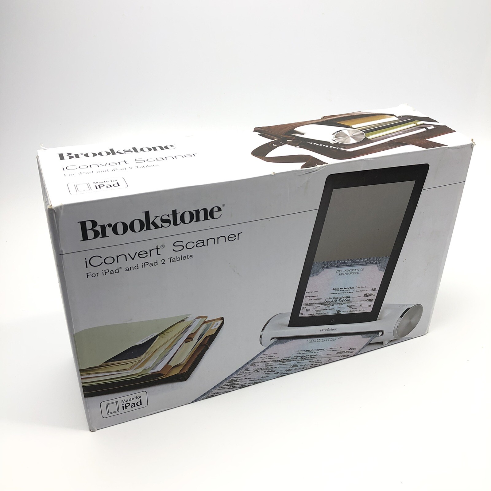 Brookstone 771237 iConvert Portable Scanner for  iPad & iPad 2 Tablets Open Box