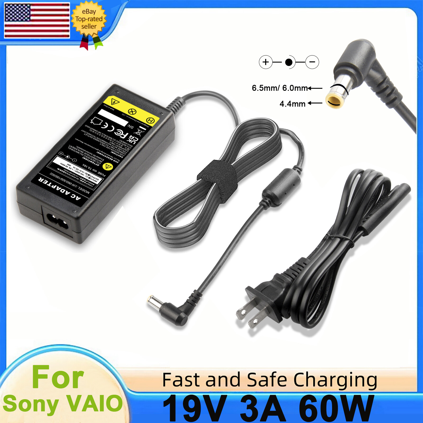 POWER SUPPLY FOR SONY VAIO AC ADAPTER LAPTOP CHARGER VGP-AC19V19 19.5V