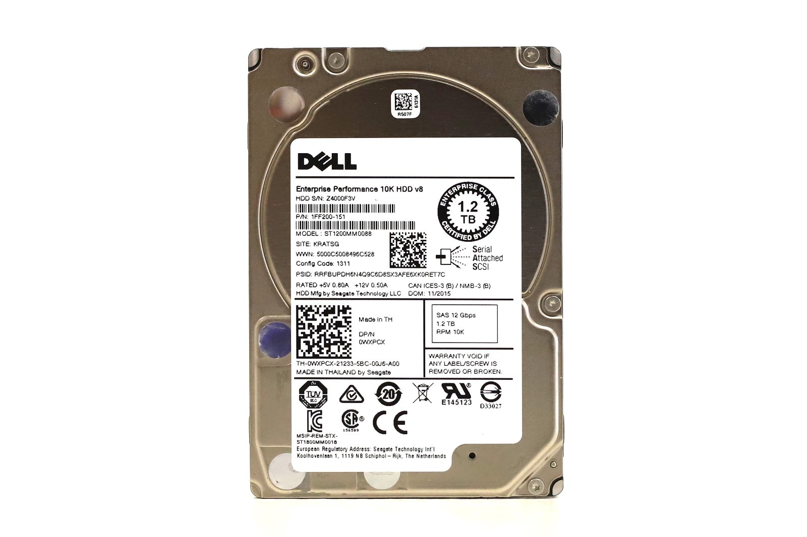Dell ST1200MM0088 1.2TB 2.5" 12Gb/s 10K RPM SAS Drive Dell P/N: 0WXPCX Tested