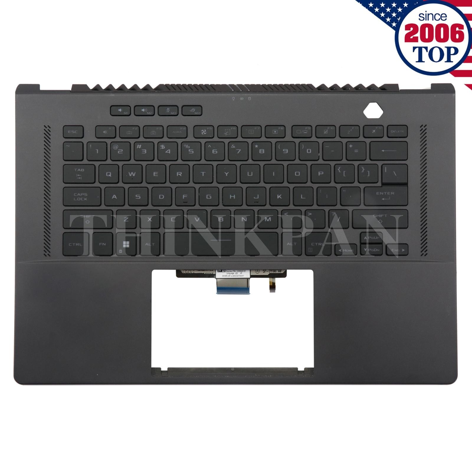 For ASUS ROG Zephyrus GA503Q GA503R GU603H Palmrest RGB Backlit Keyboard Gray US