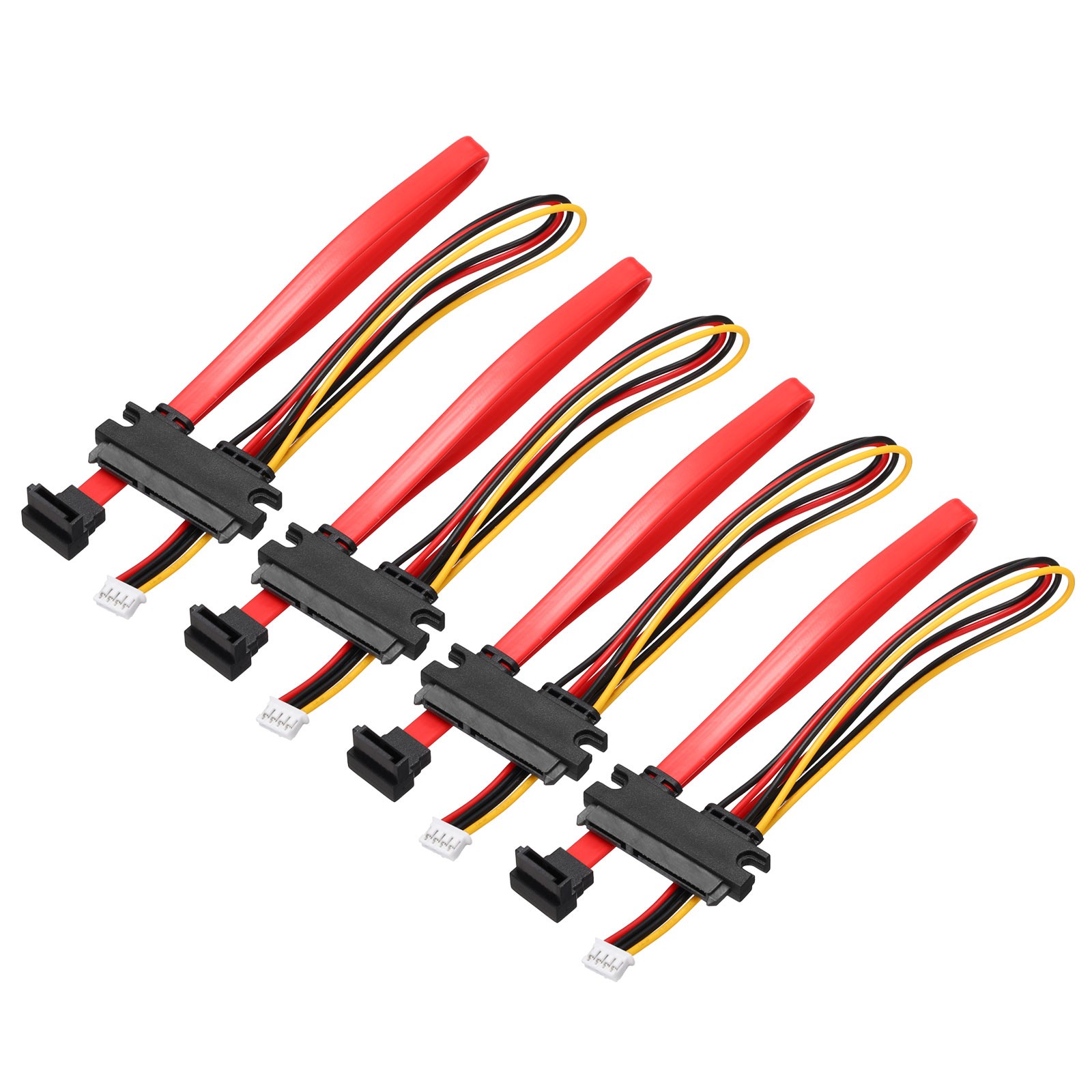 30cm PH2.0 4 Pin to SATA 7+15 Pin Power Cable, 4Pack 270 Degree SATA Right Angle