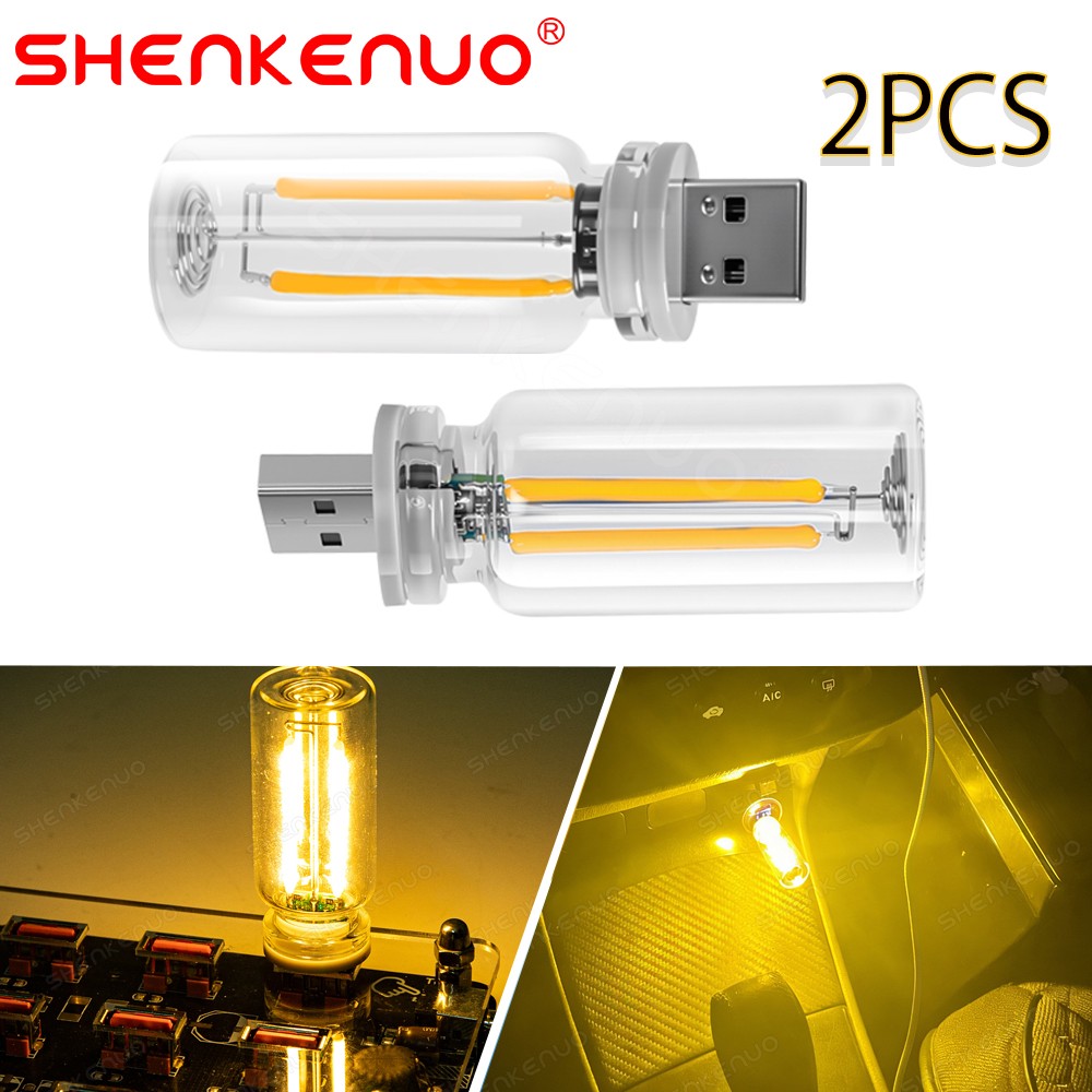 USB Touch Controlled Vehicle Interior Night Lights Retro-Inspired Mood Lamps 2X