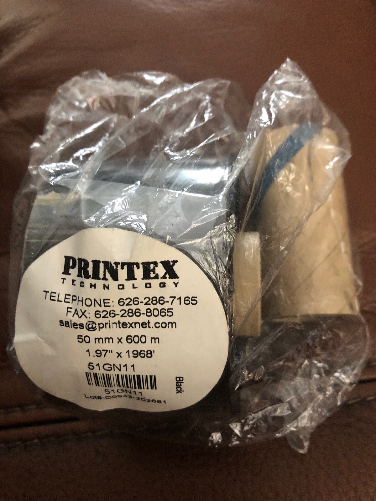 25 Rolls Of Thermal Transfer Rolls (Printex Tech)50mm X 600m Compatible W/ Zebra