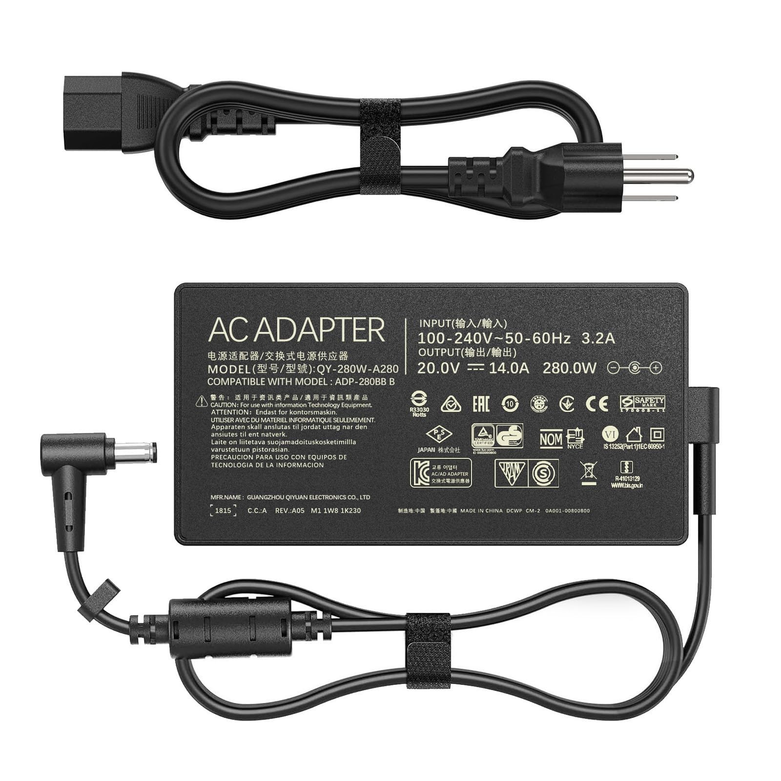 LIFKAHY 280W ADP-280EB B AC Charger Compatible with Asus Rog Flow NEW