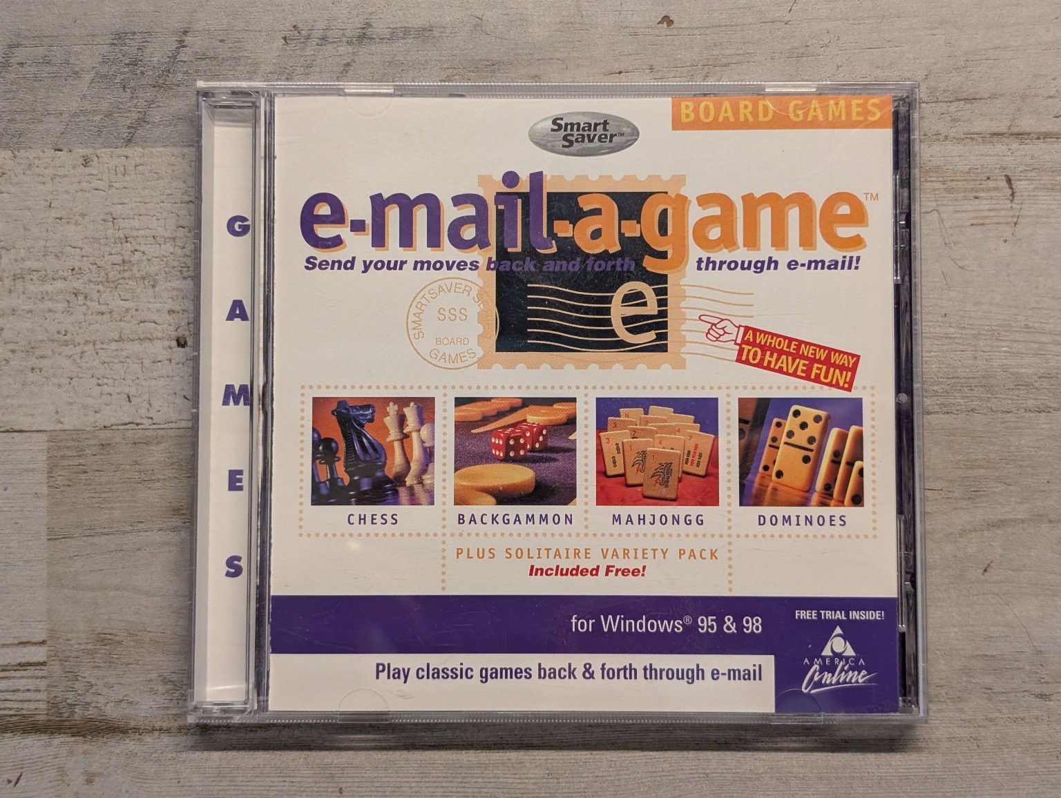 e-mail-a-game Board Games Software for Windows 95 98 CD-ROM Smart Saver Vintage