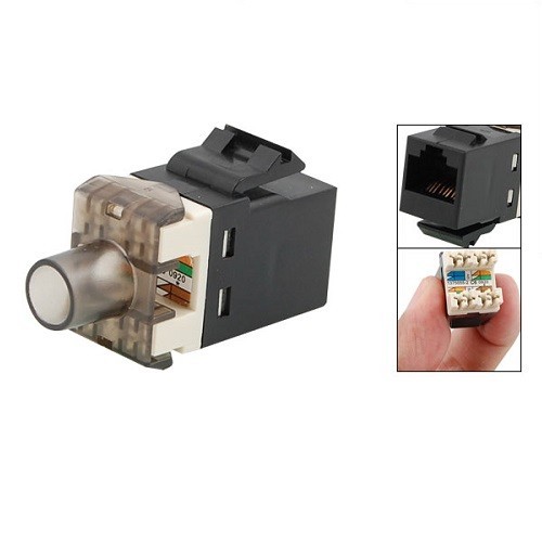 5 Pcs 8P8C Keystone CAT6 110 RJ45 Netwrok Socket Punch Down Modular Jack Black
