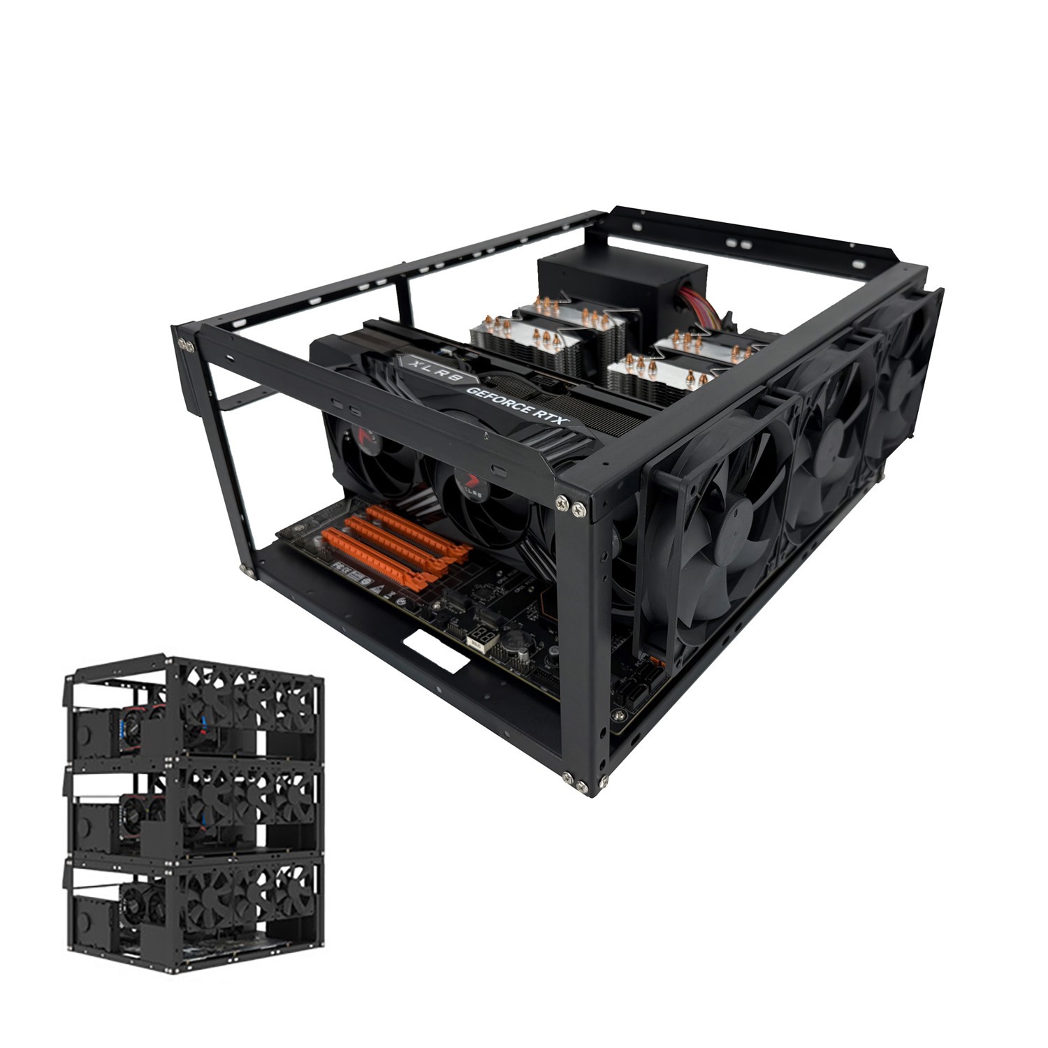 E02 Stackable Open Test Bench DIY AI PC chassis Fits ATX E-ATX X79 X99 Mobo