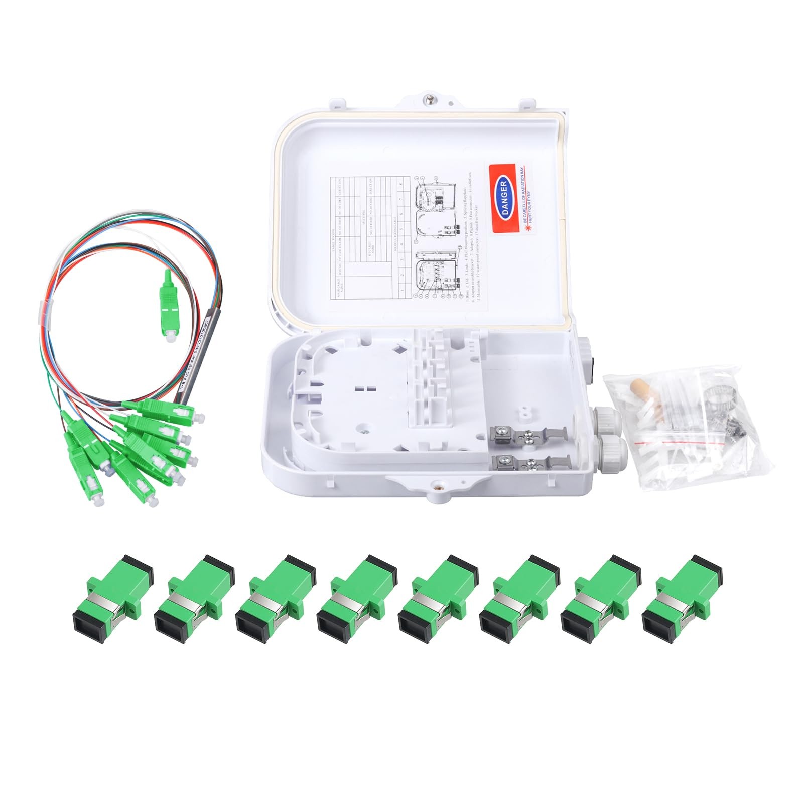 - 8 Core Fiber Optical Terminal Box Fiber Optic Distribution Enclosure FTTH F...