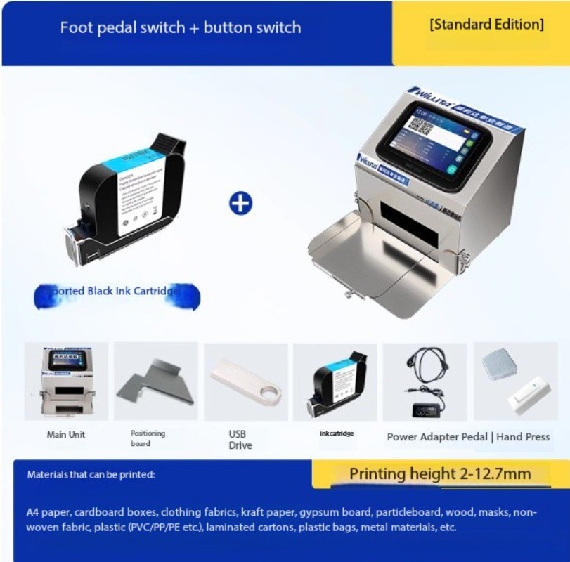 Smart Static Inkjet Printer Coding Machine Desktop QR Code Barcode Label Printer