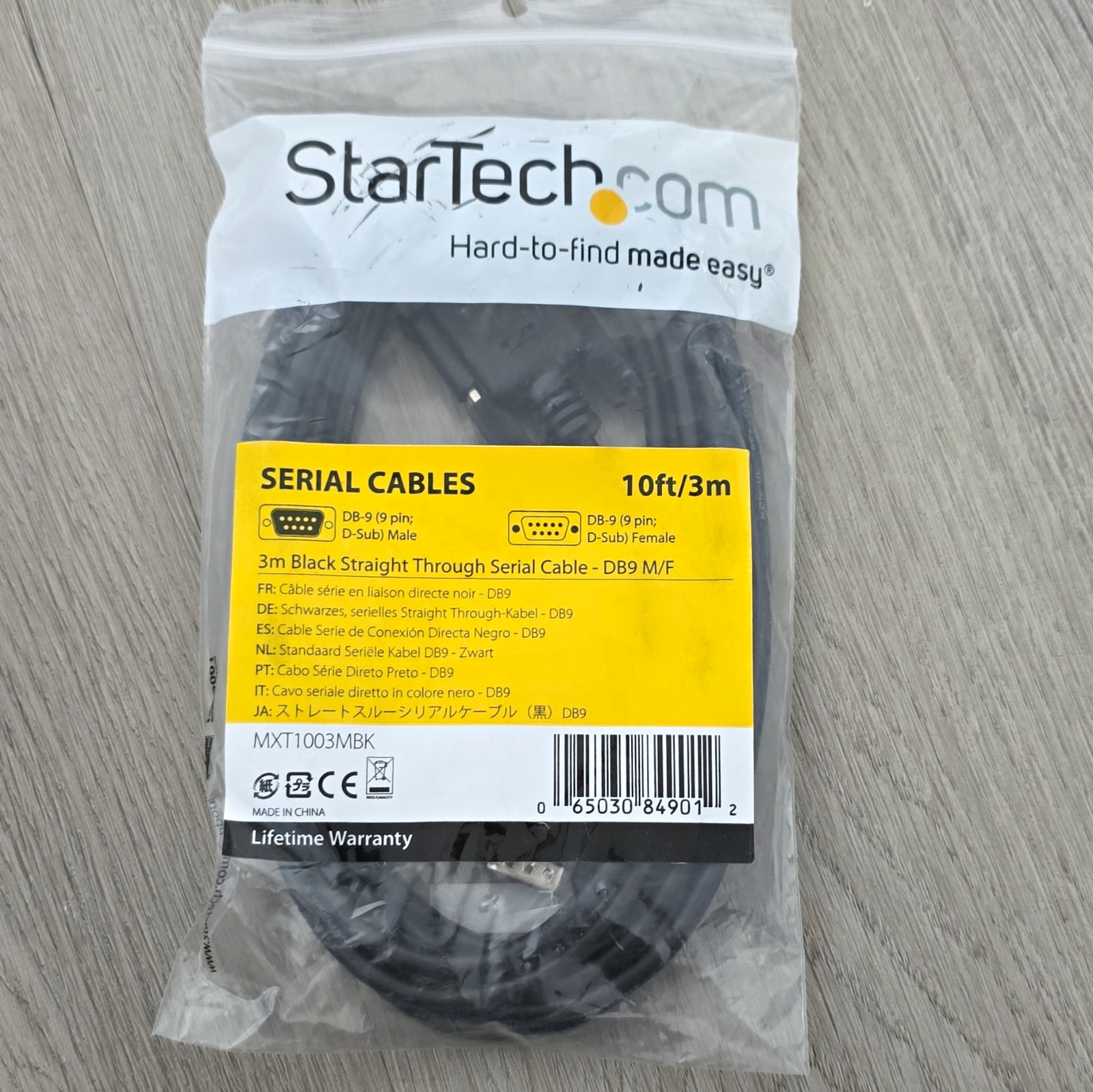 StarTech.com 10ft/3m DB9 Male to DB9 Female Straight-Through Cable Black